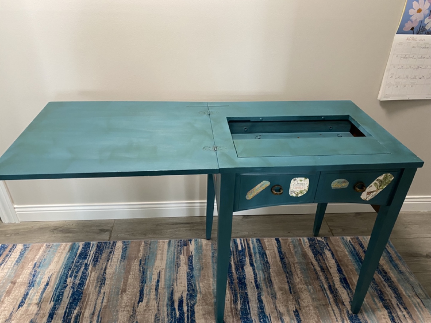 Sewing Machine Table - Teal