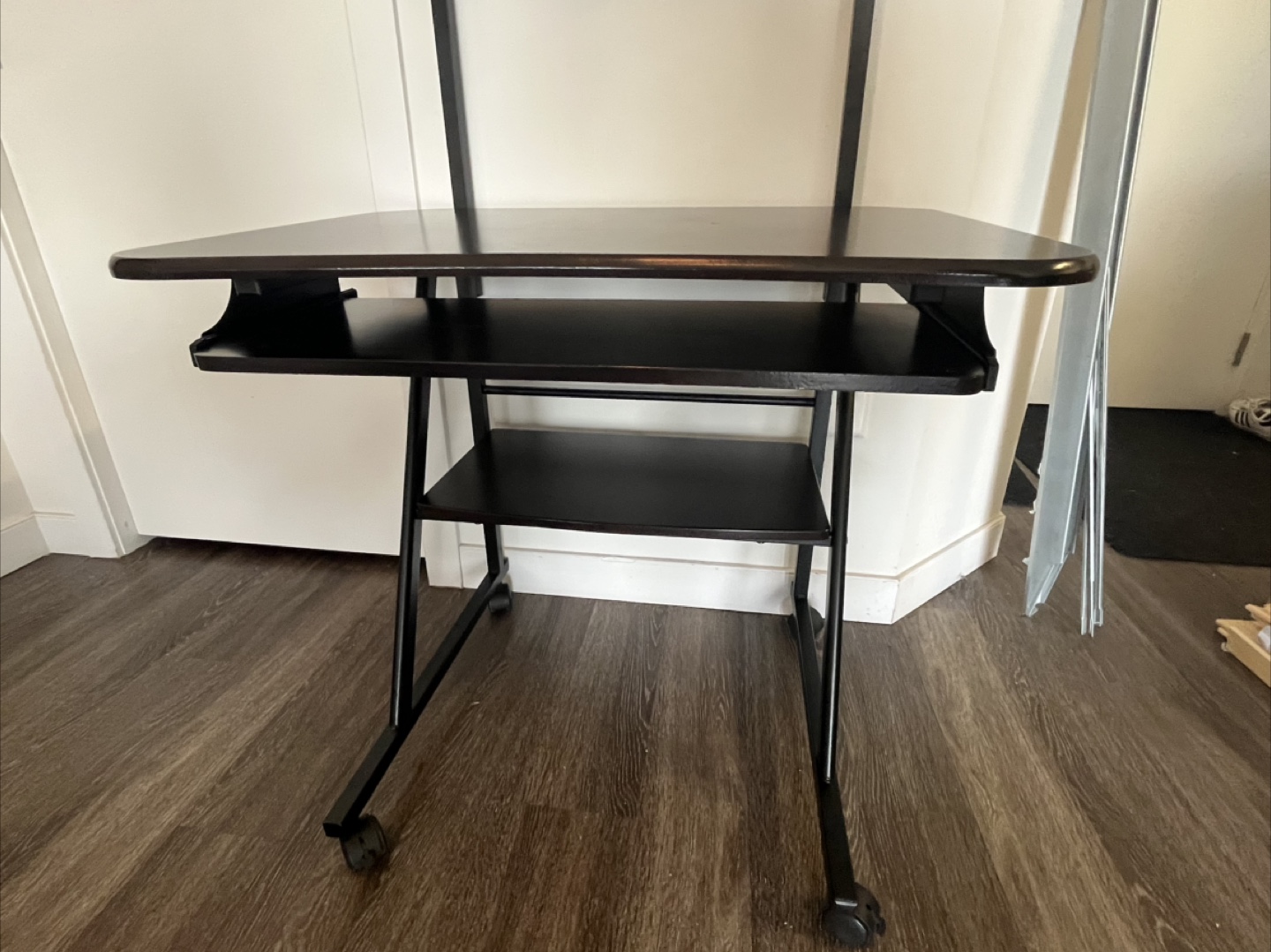 Computer Desk with Keyboard Tray and Upper Shelf - photo 5