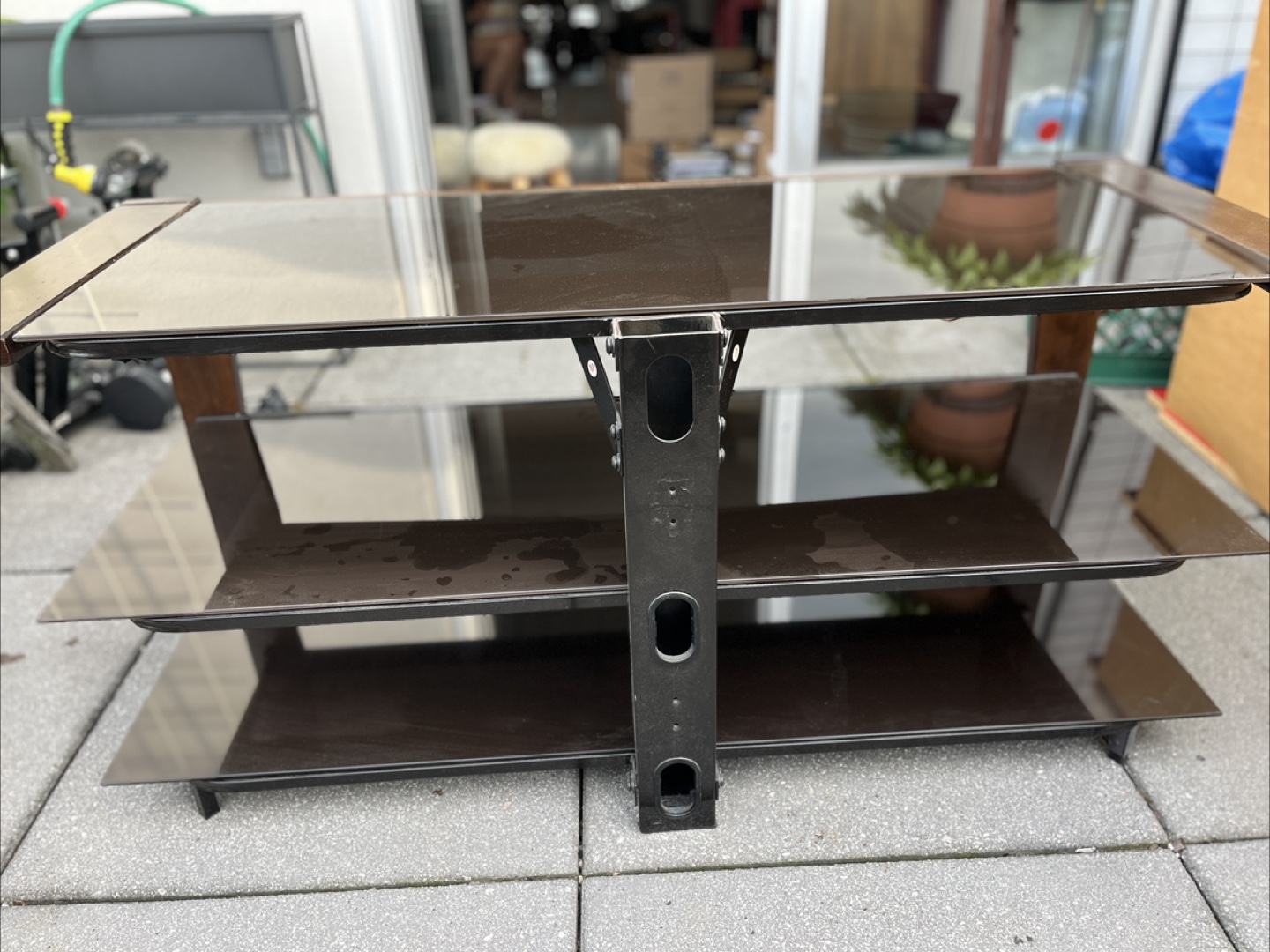 Wood and Glass Media Console - photo 4