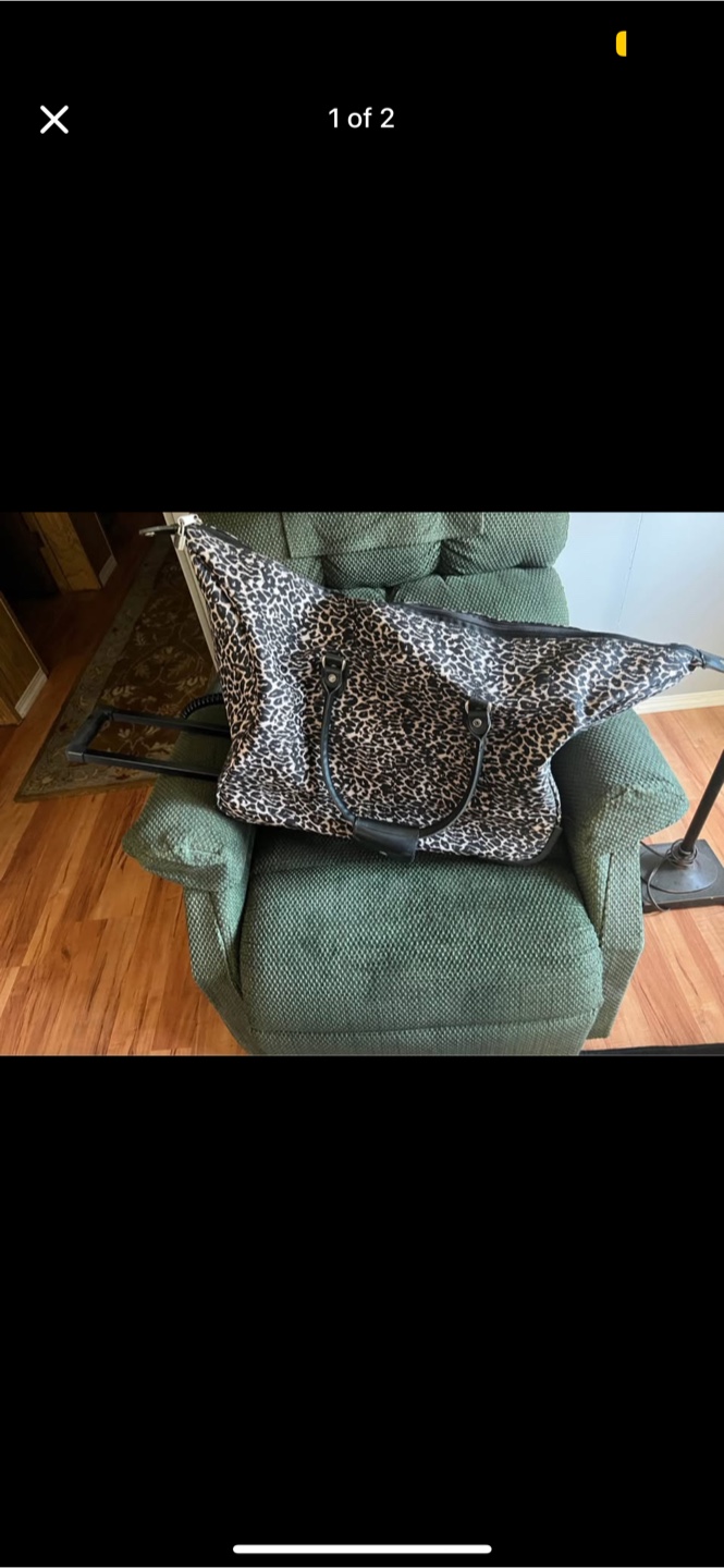 Leopard Print Rolling Duffle Bag