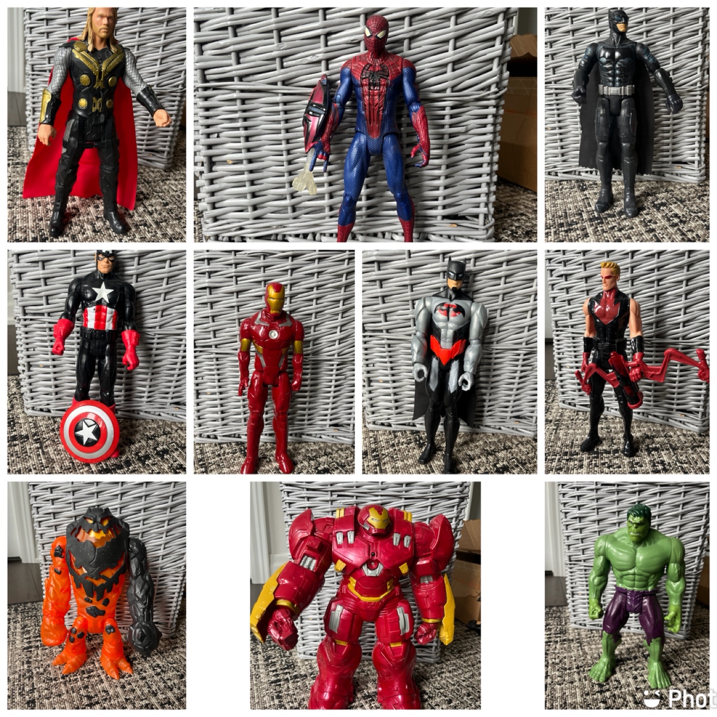 Marvel and DC Superhero Action Figures - Lot of 10