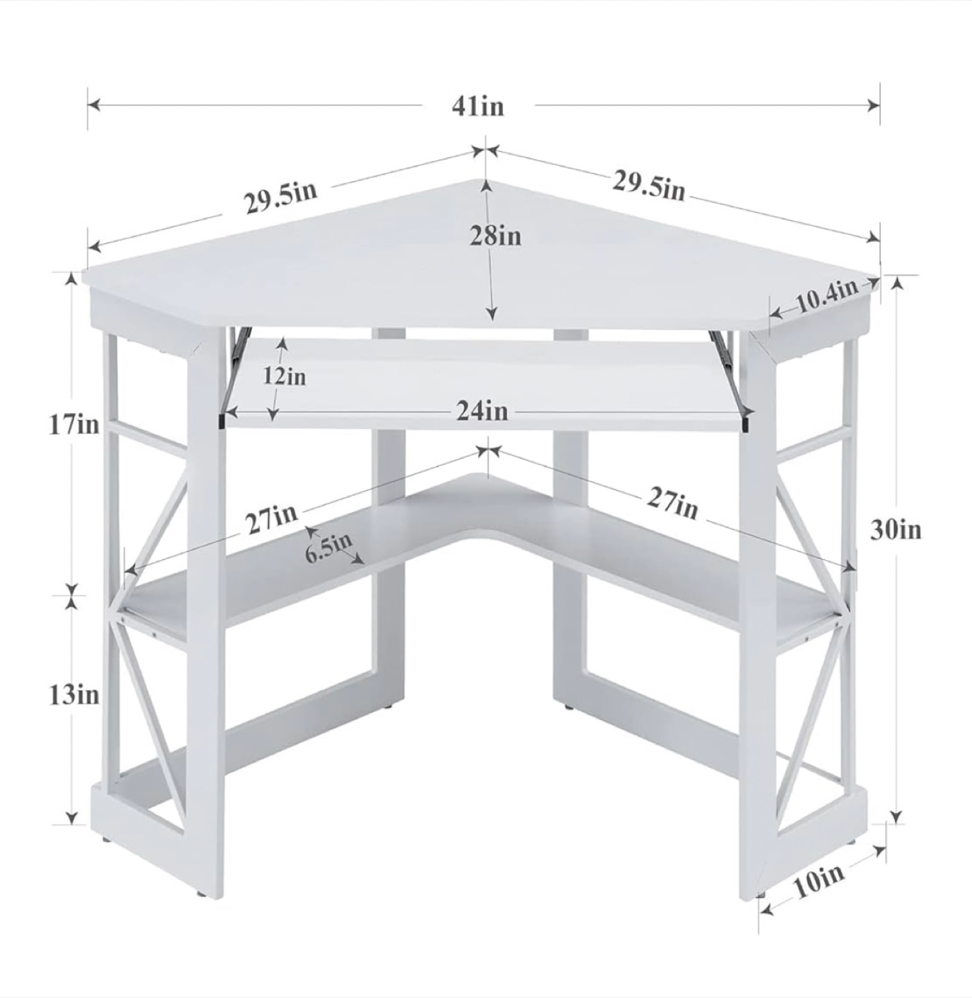 White Corner Desk - photo 2