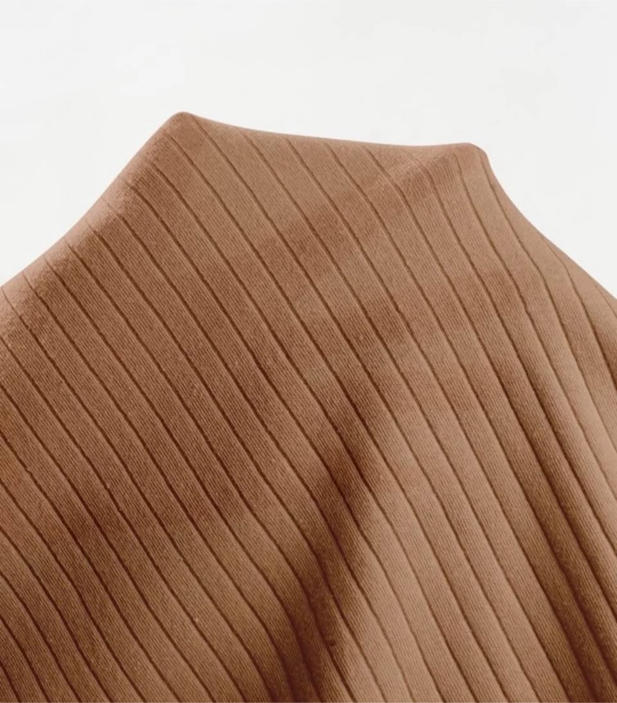 Brown Ribbed Mini Slip Dress - photo 3