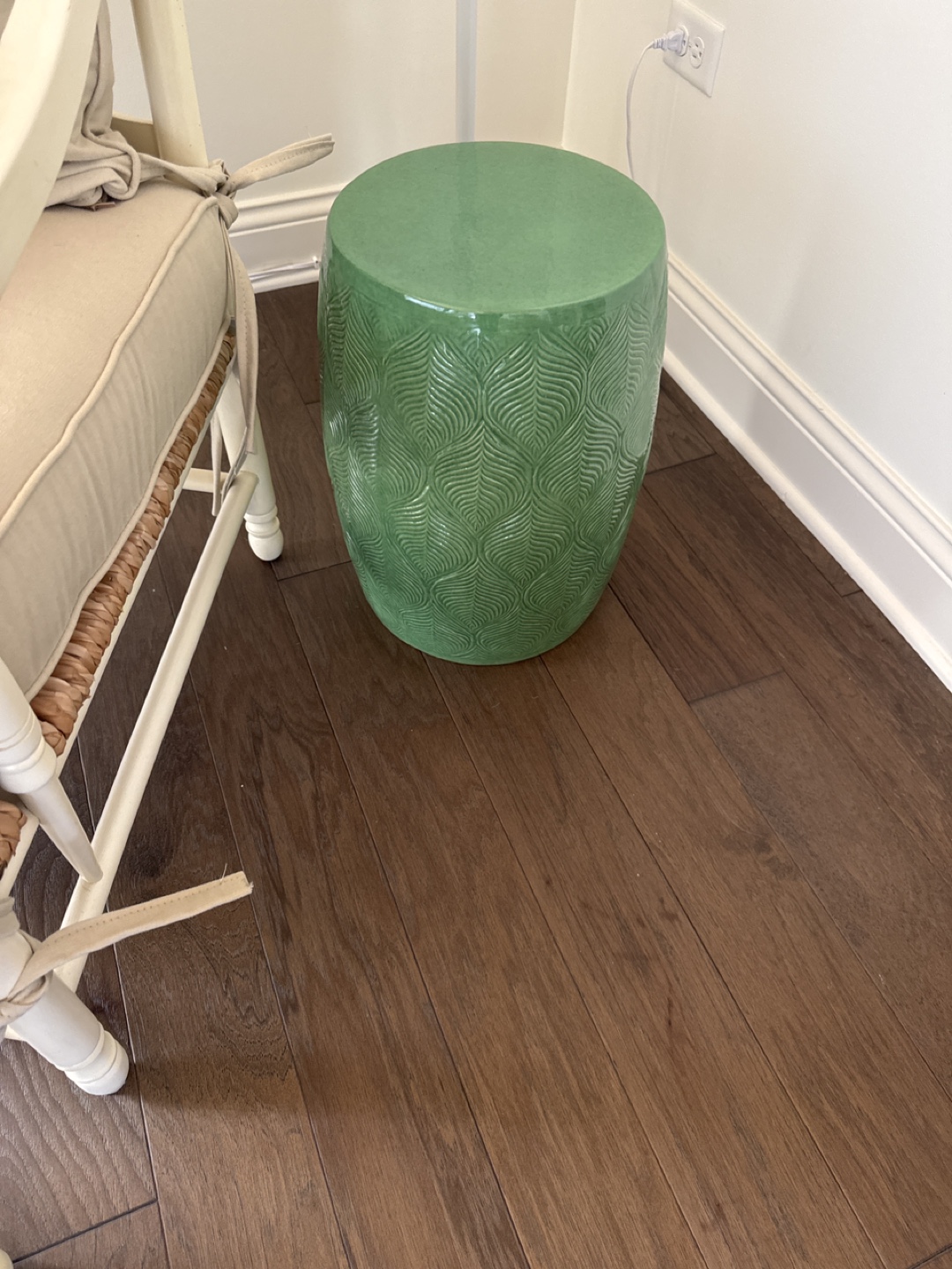 Green Ceramic Garden Stool