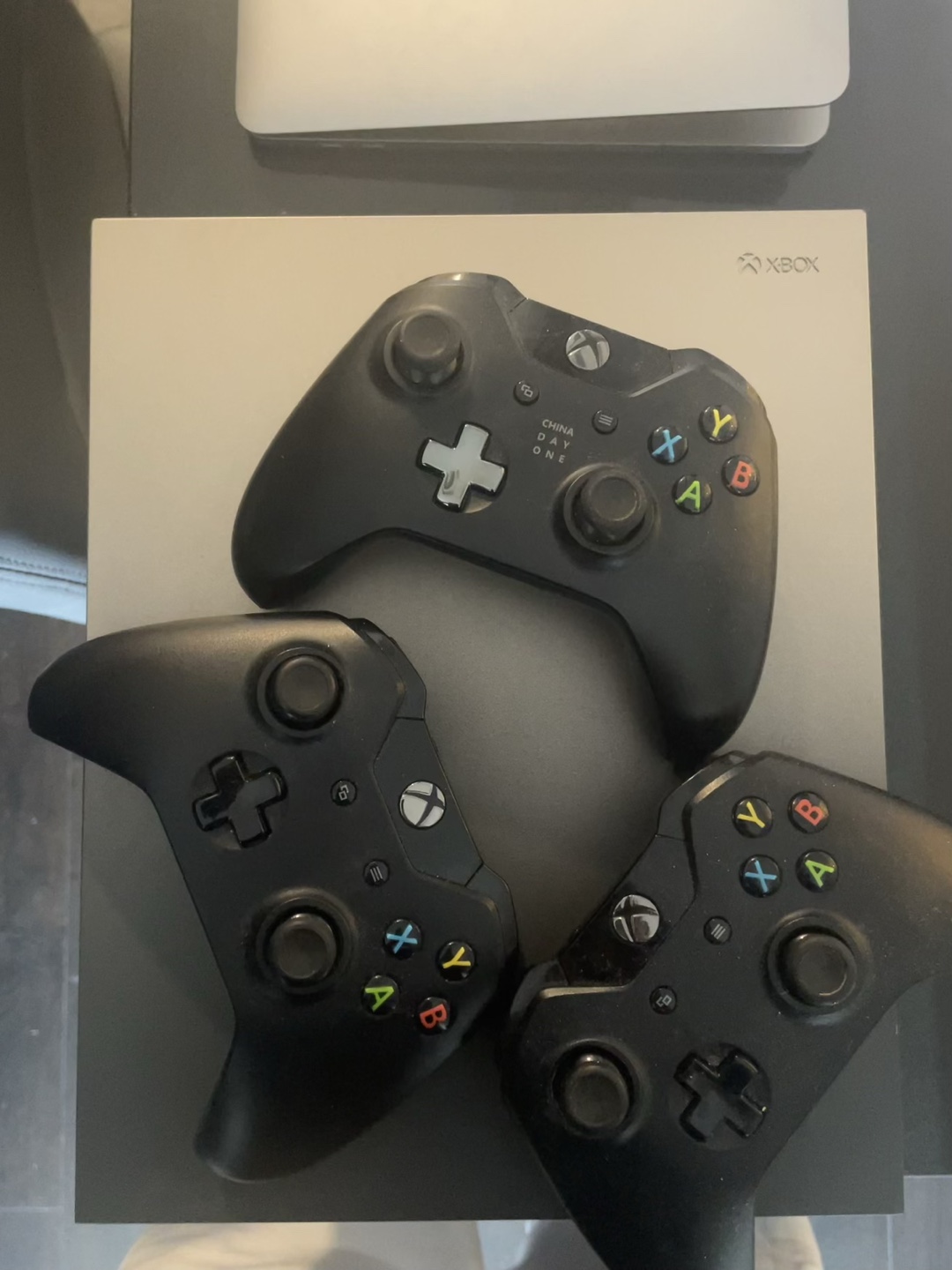 Xbox One X with 3 Controllers