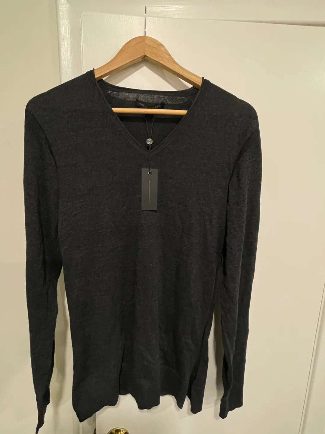 John Varvatos Men's V-Neck Long Sleeve Sweater - Size Large thumbnail