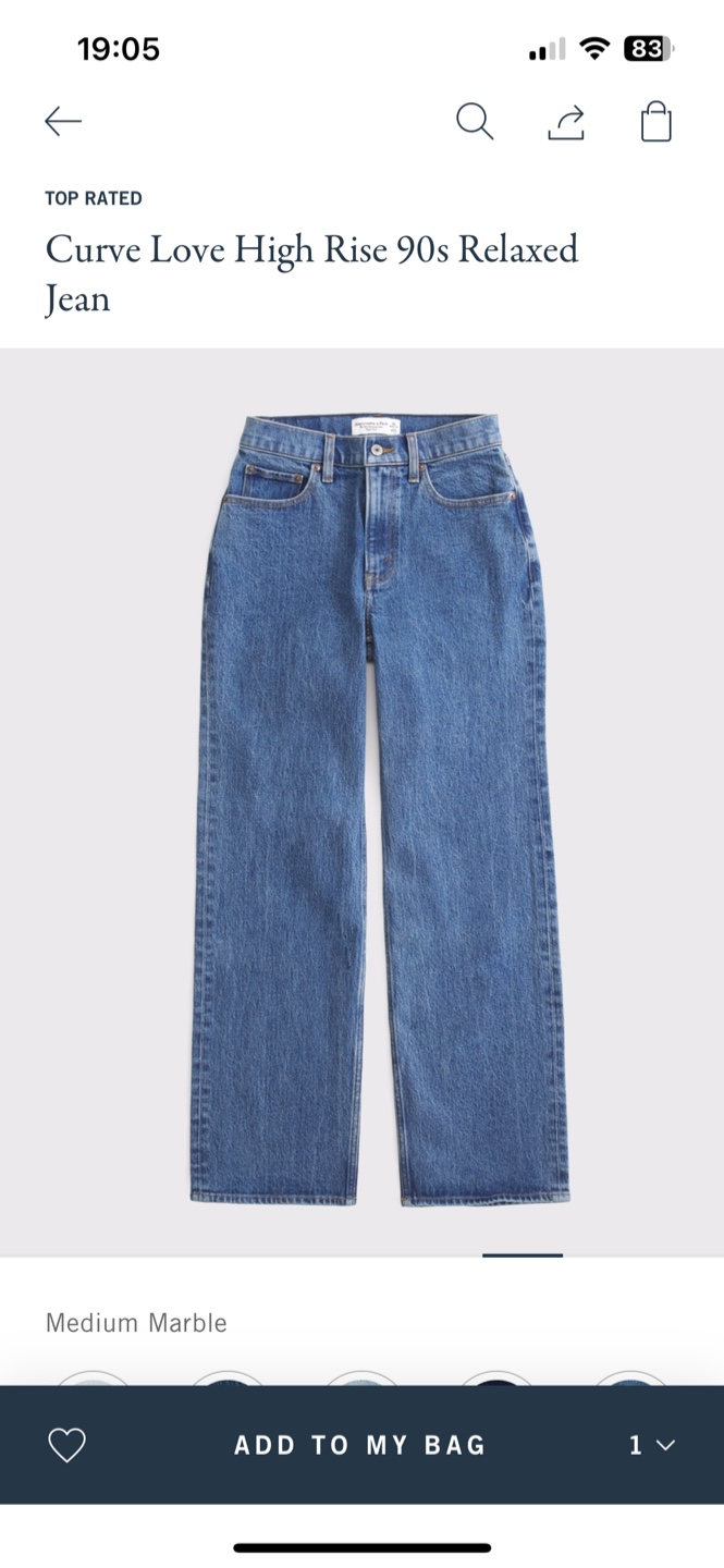Abercrombie Curve Love High Rise 90s Relaxed Jeans