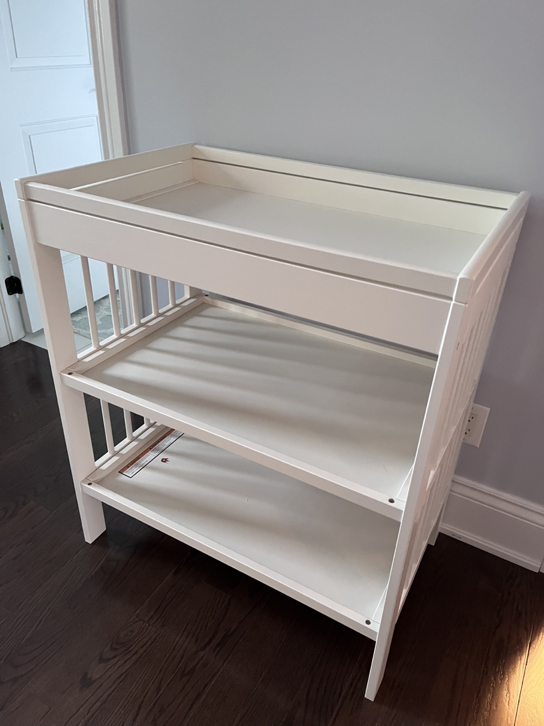 White Changing Table with Two Shelves - photo 2