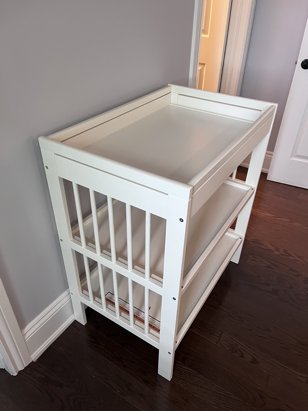 White Changing Table with Two Shelves