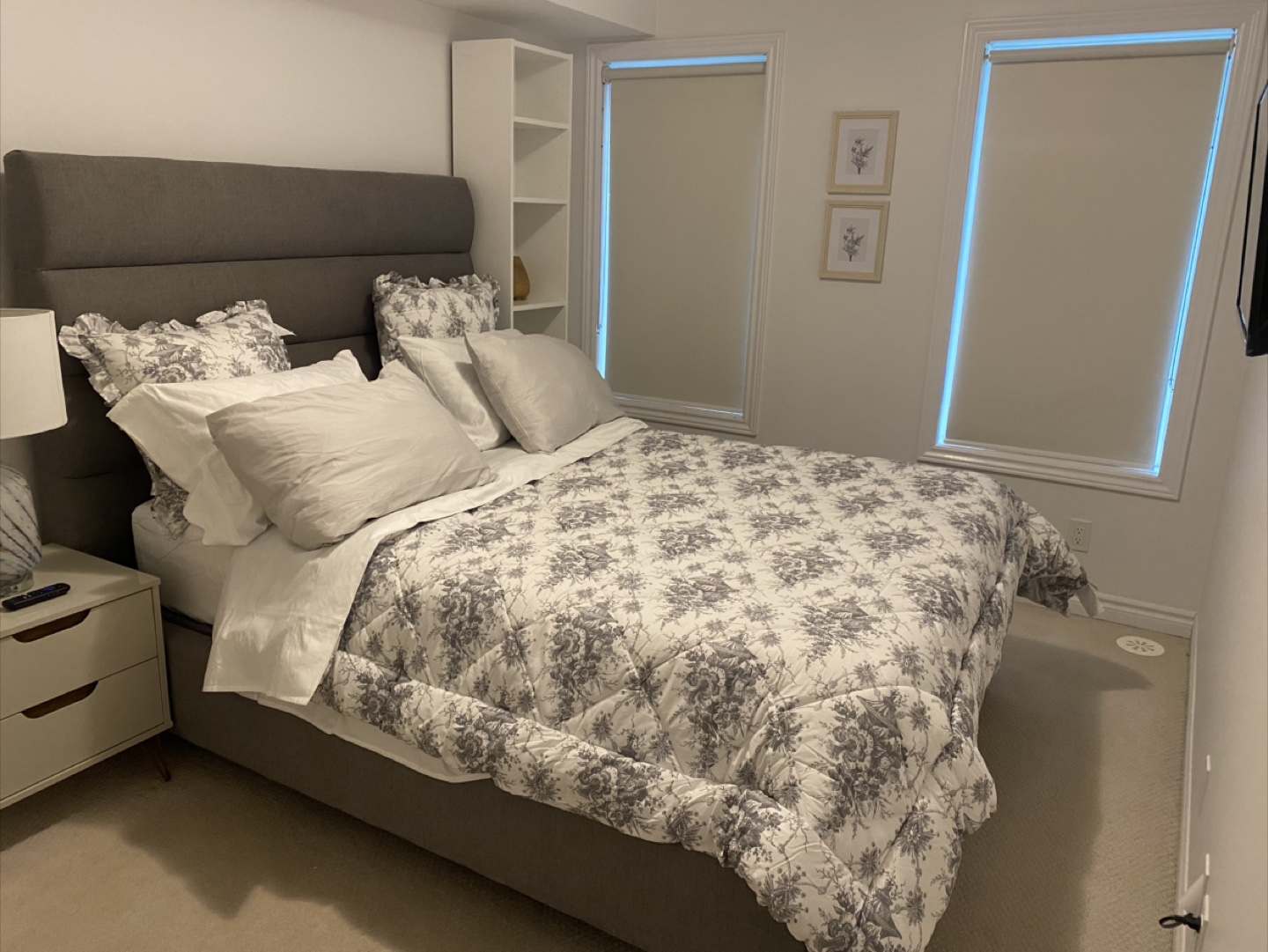 Queen Size Bed Frame with Serta Perfect Mattress & Box Spring