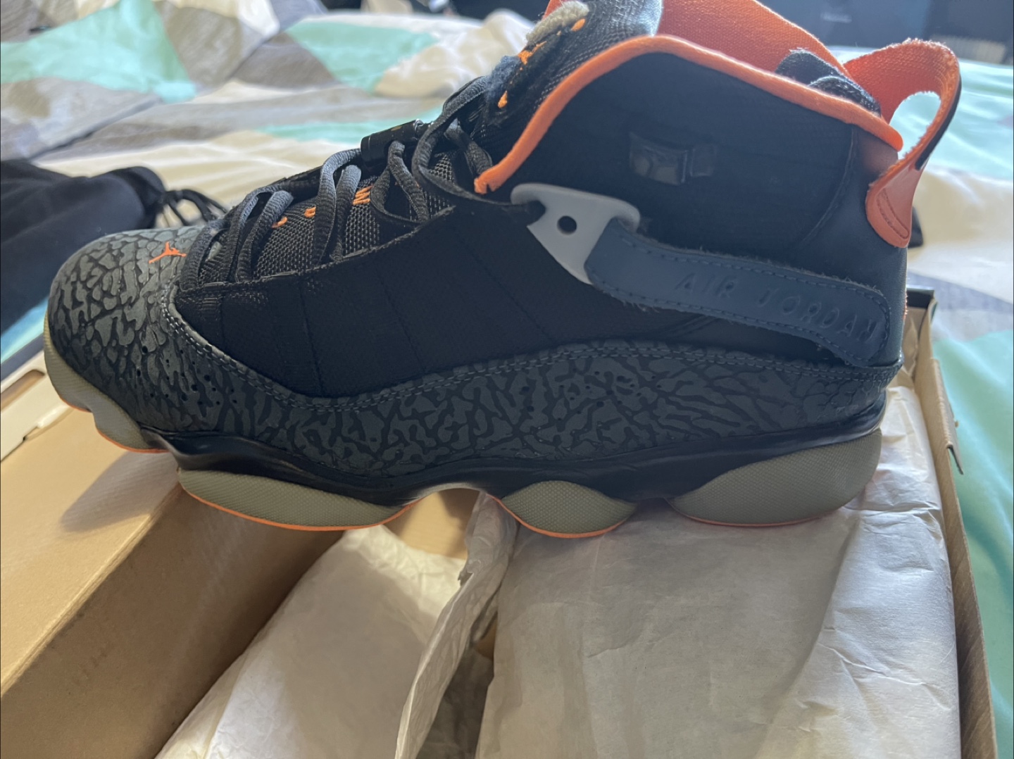 Air Jordan 6 Rings (GS) Size 9 - Black/Orange - photo 5