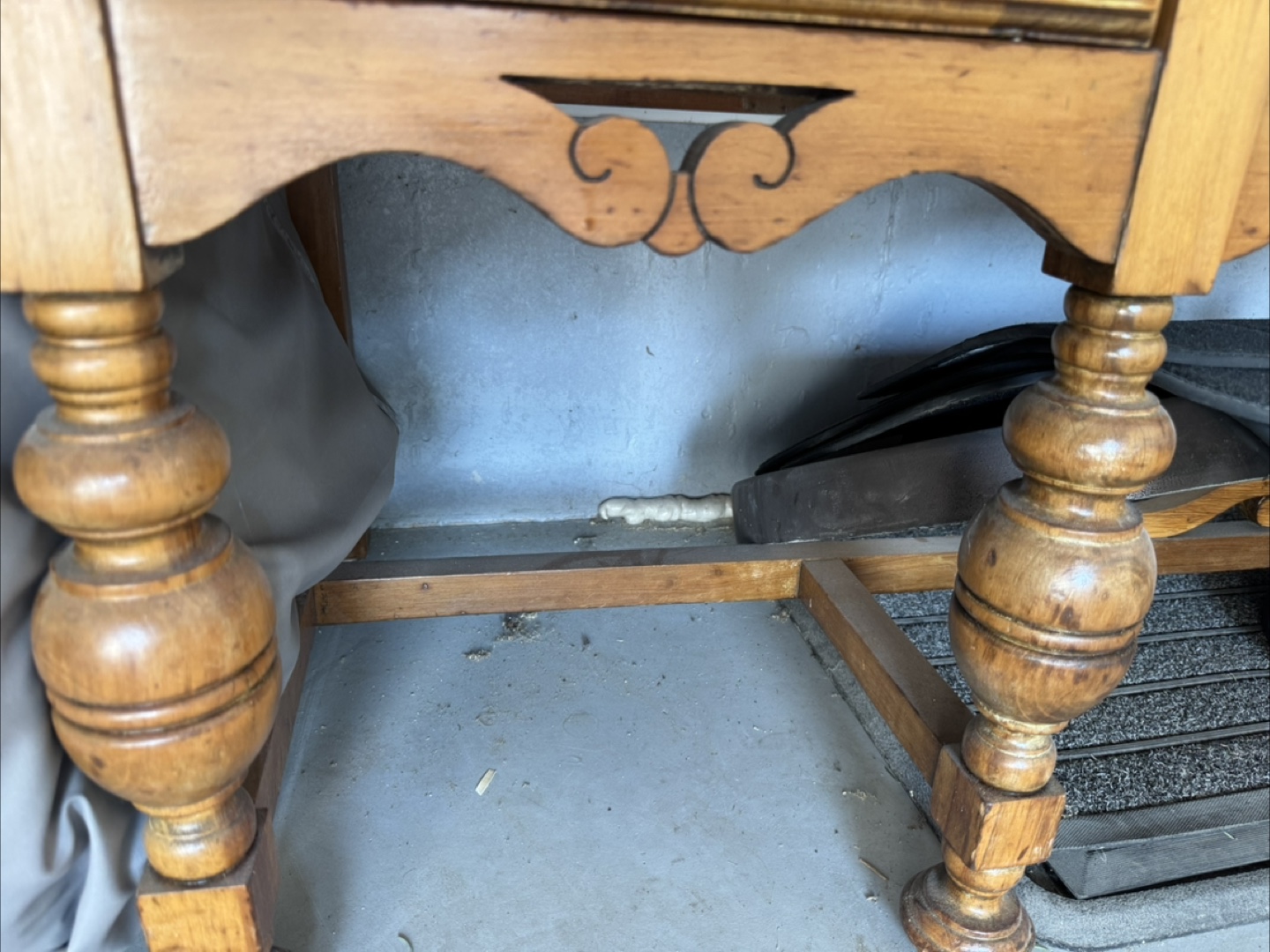 Vintage Wooden Sideboard with Two Drawers and Cabinet