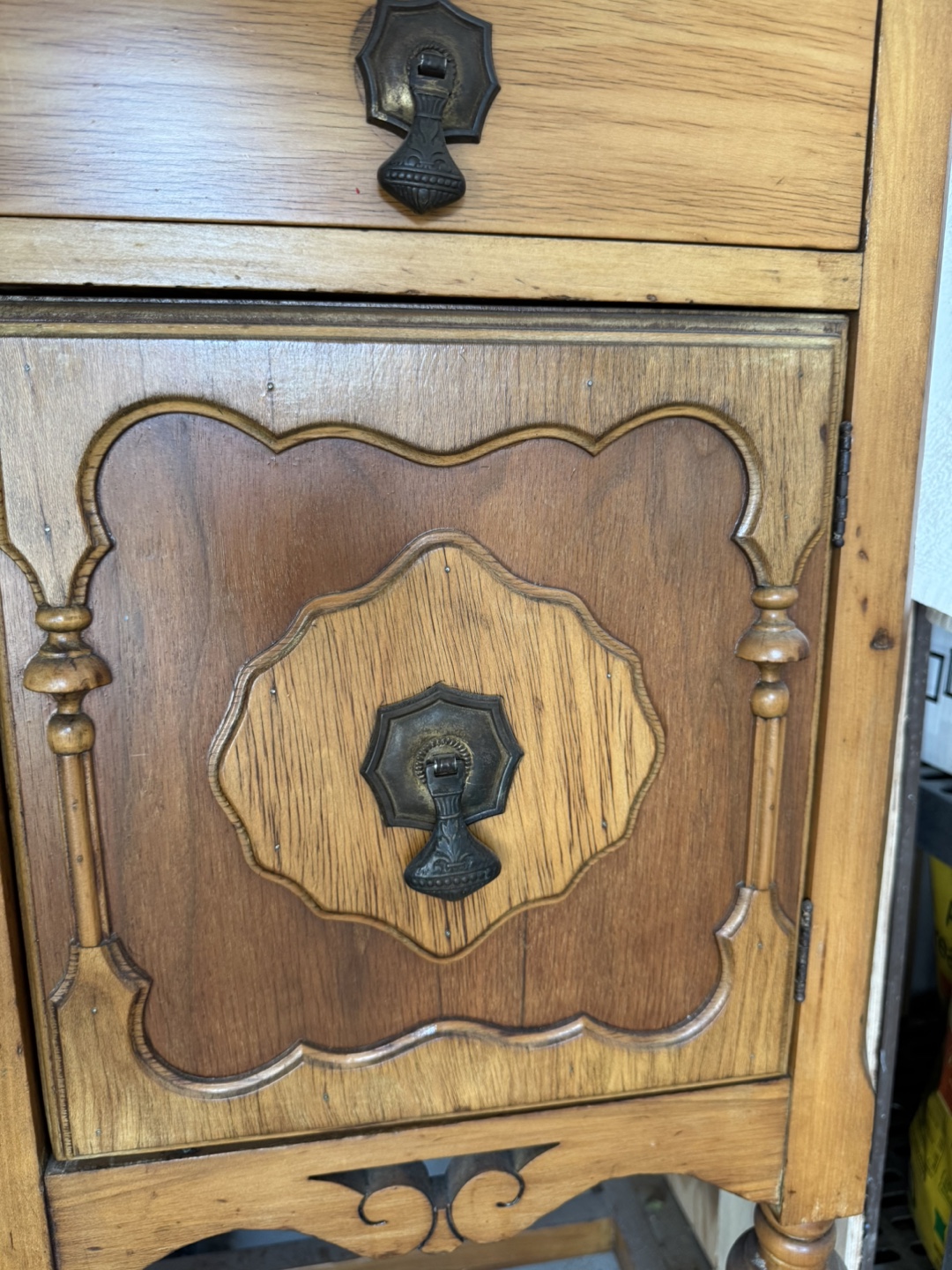 Vintage Wooden Sideboard with Two Drawers and Cabinet - photo 3
