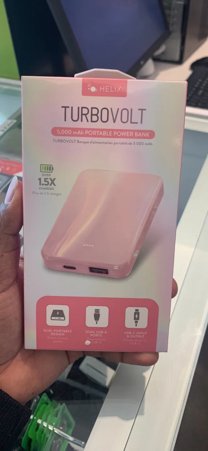 Pink Helix Turbovolt 5000 mAh Portable Power Bank & thumbnail