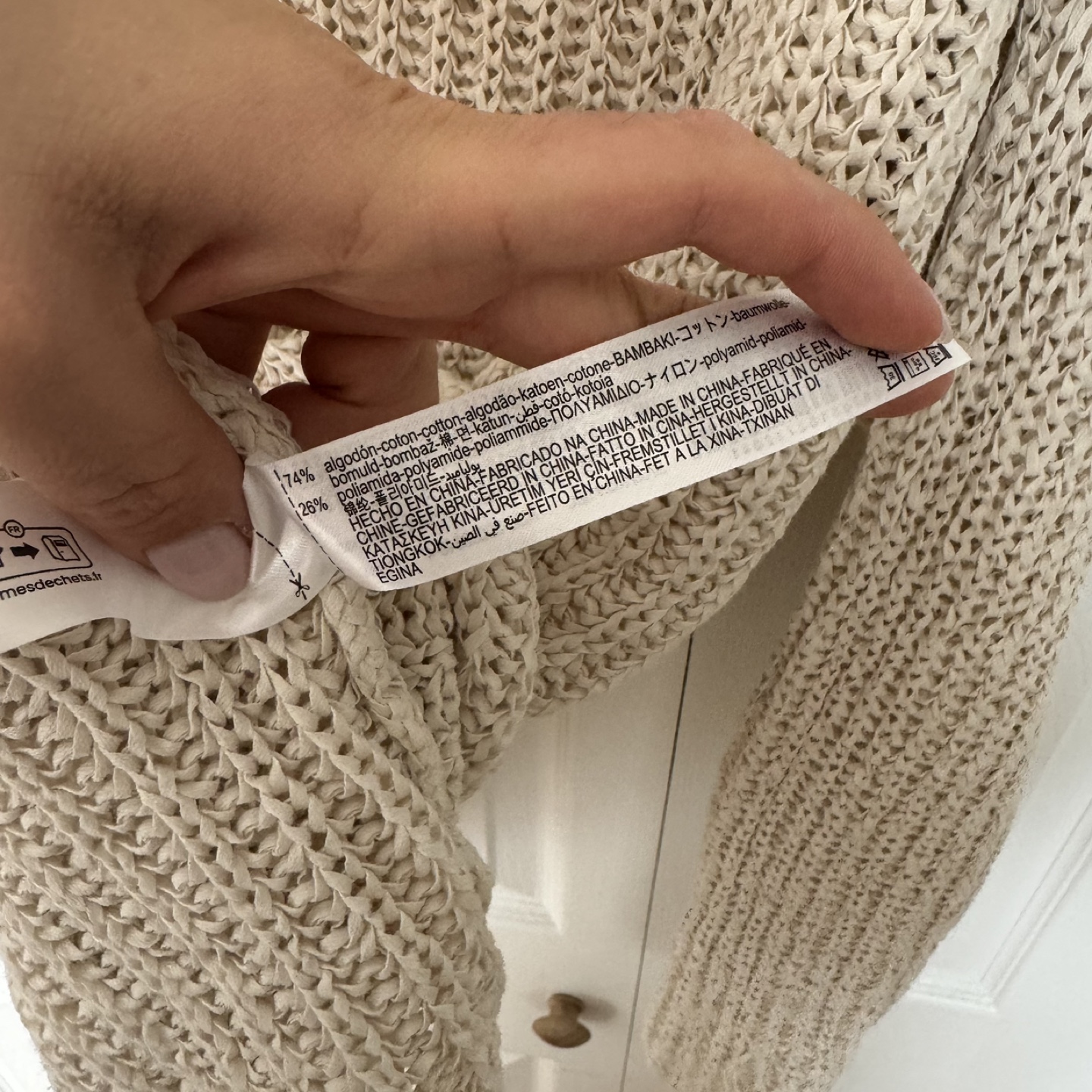 Cream-coloured Zara Knit Sweater - Size Large - photo 3