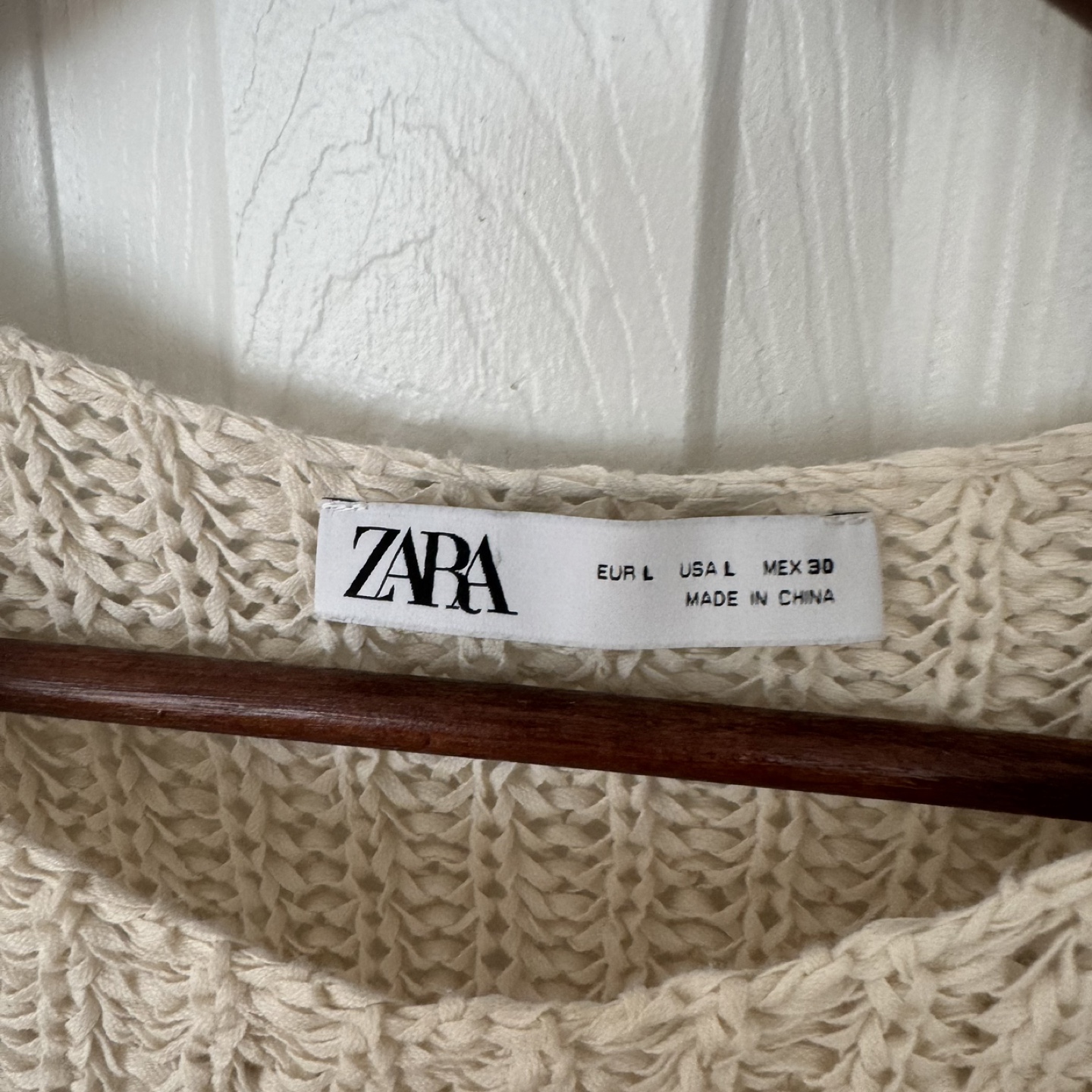 Cream-coloured Zara Knit Sweater - Size Large - photo 2