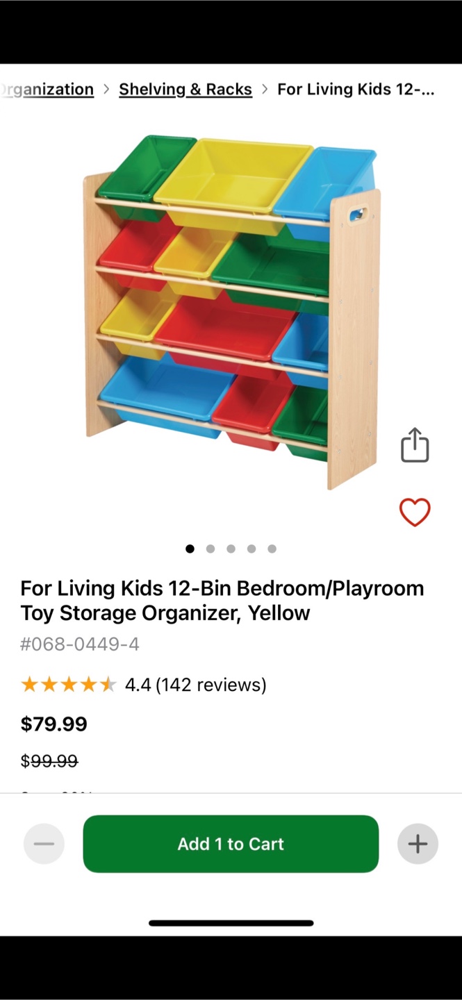 For Living Kids 12-Bin Toy Organizer