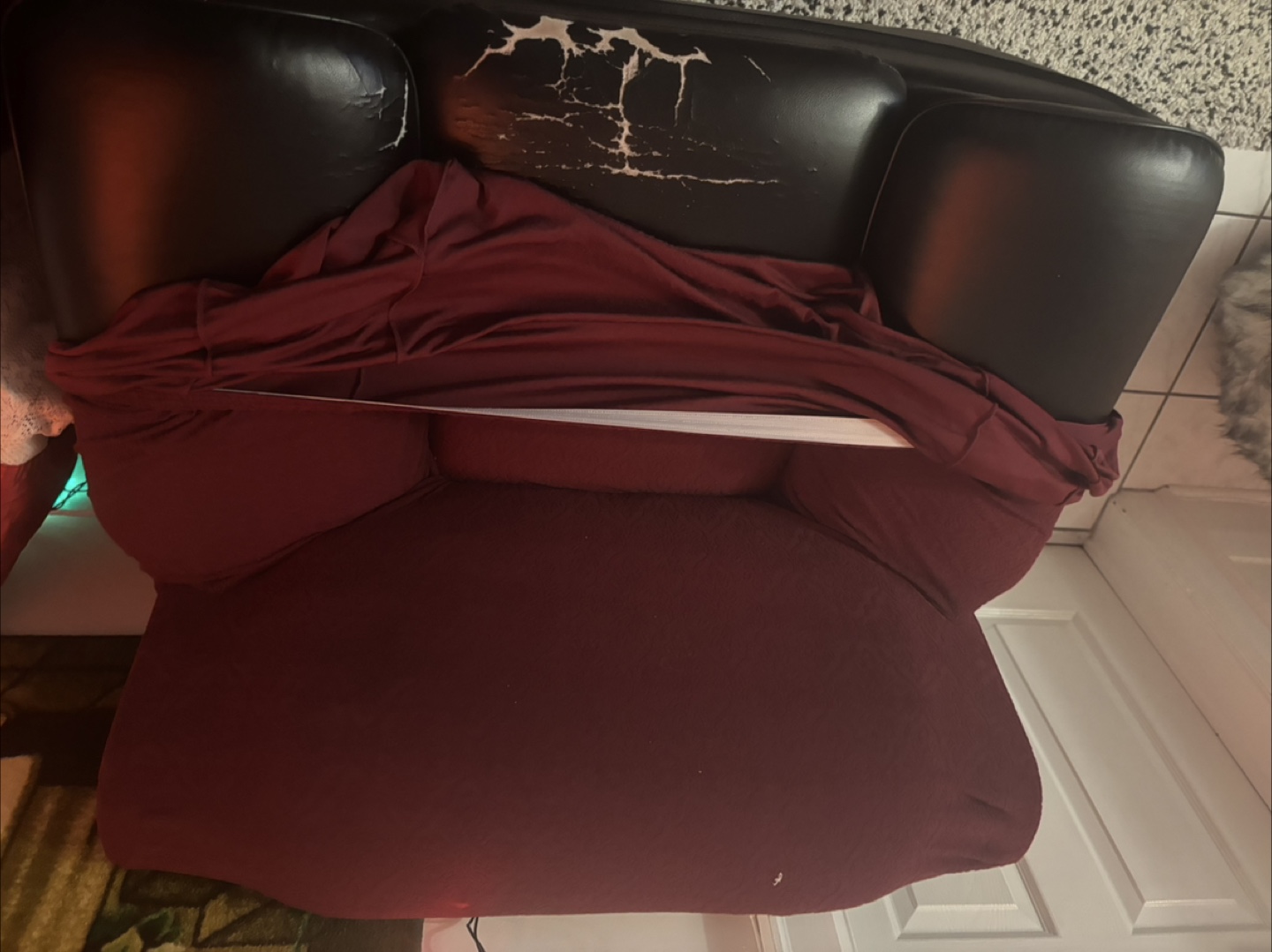 Recliner Sofa Cover - Burgundy - photo 2