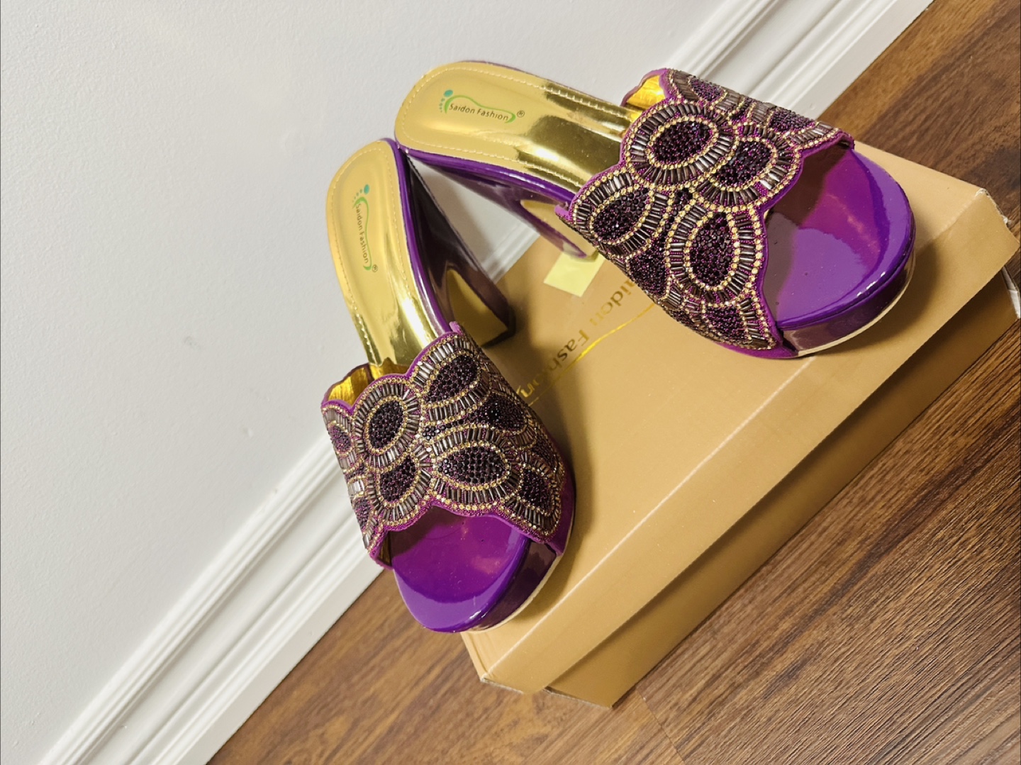 Purple Beaded Women's Heels - photo 5