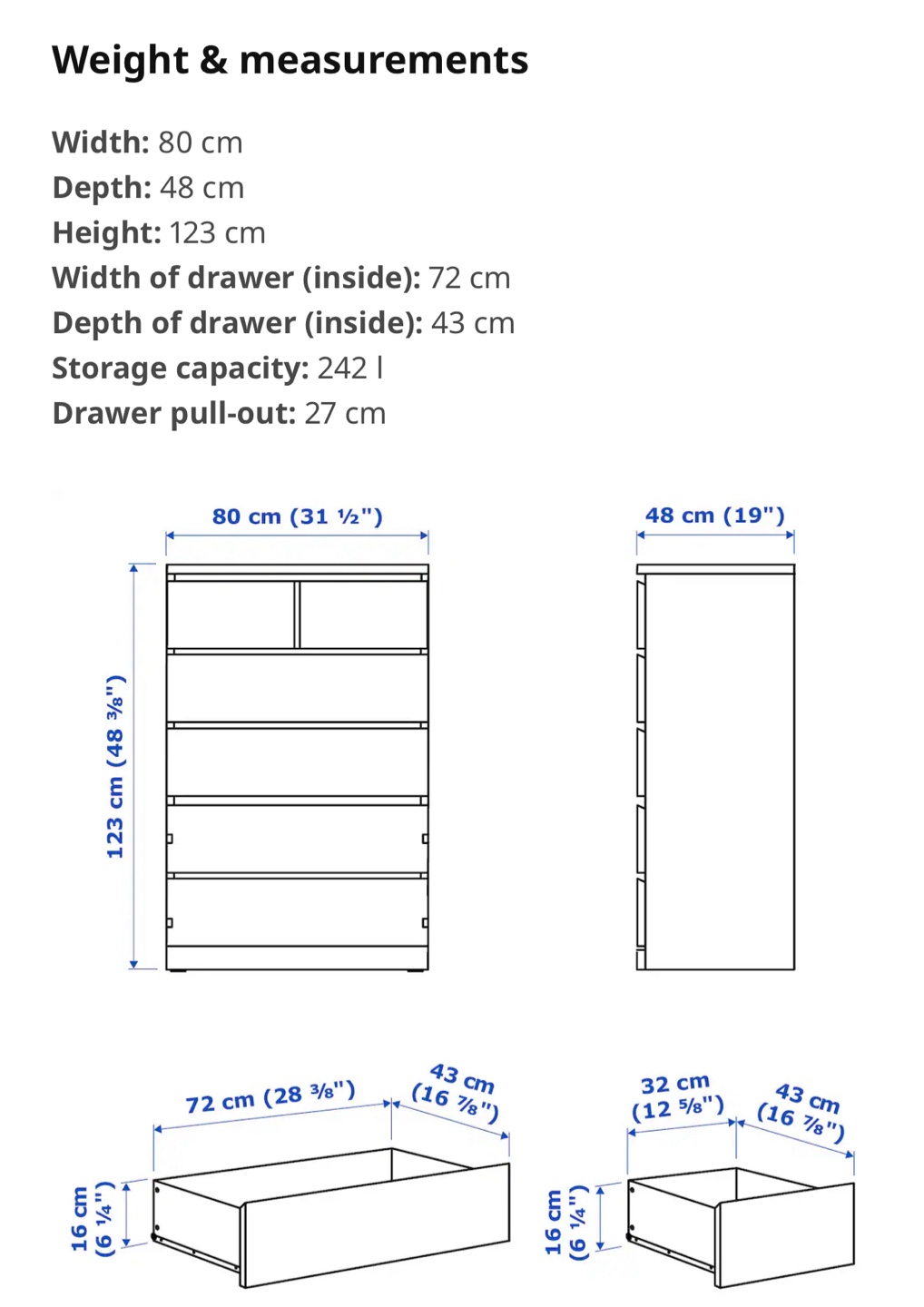 IKEA MALM 6-Drawer Chest - White - photo 5