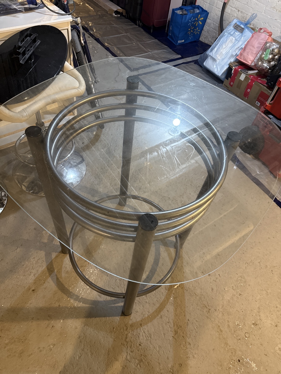 Glass-top Pub Table with Metal Frame - photo 2