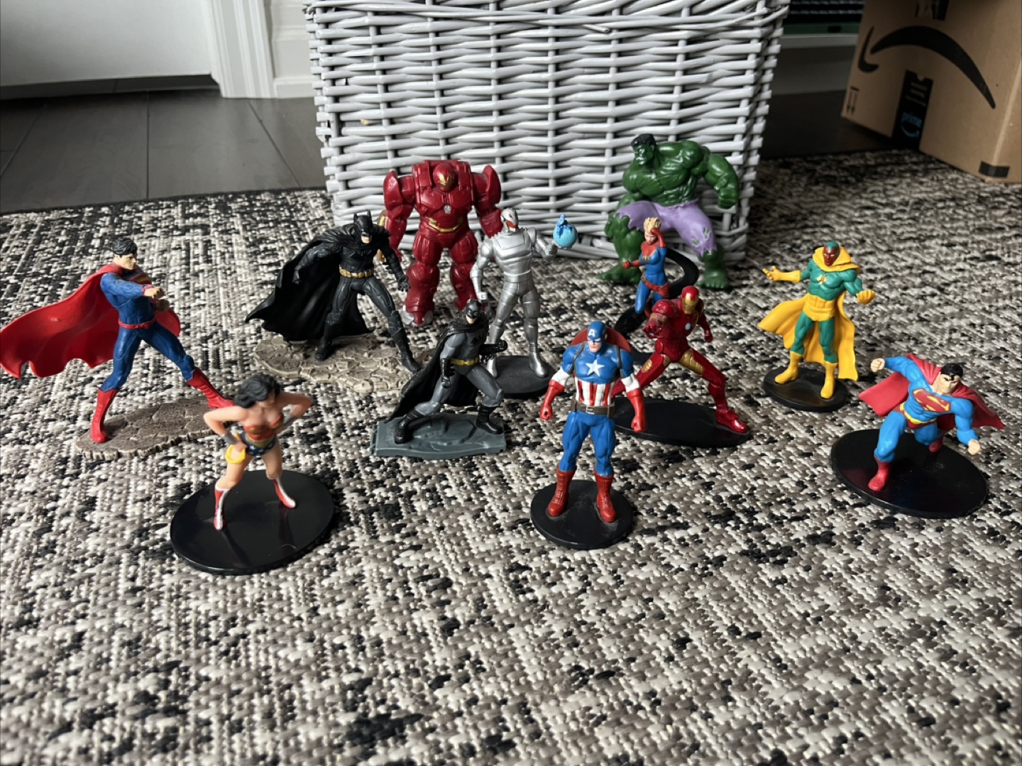 DC & Marvel Superhero Figurines - Lot of 12