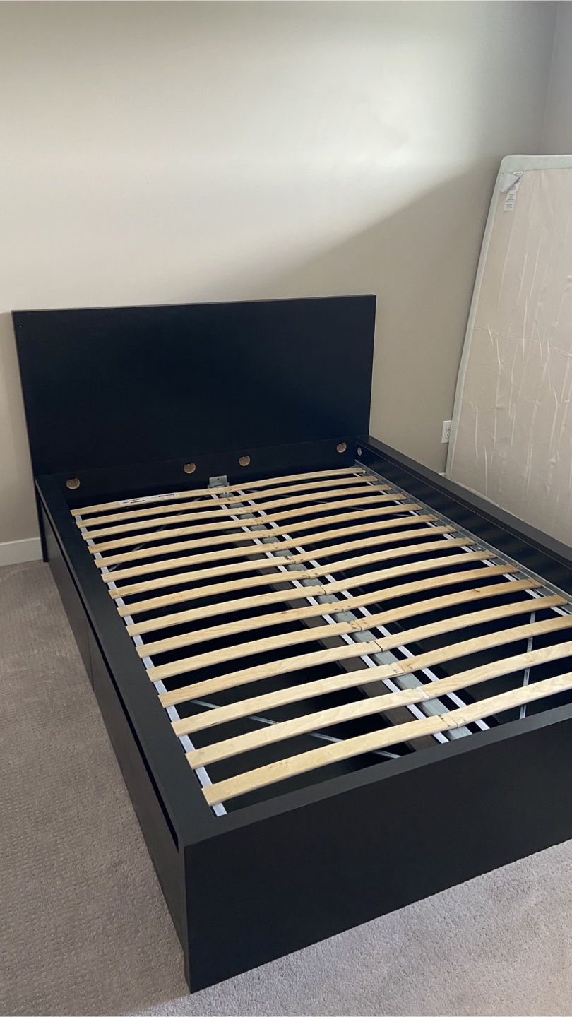 IKEA MALM Full Bed Frame with 4 Storage drawers