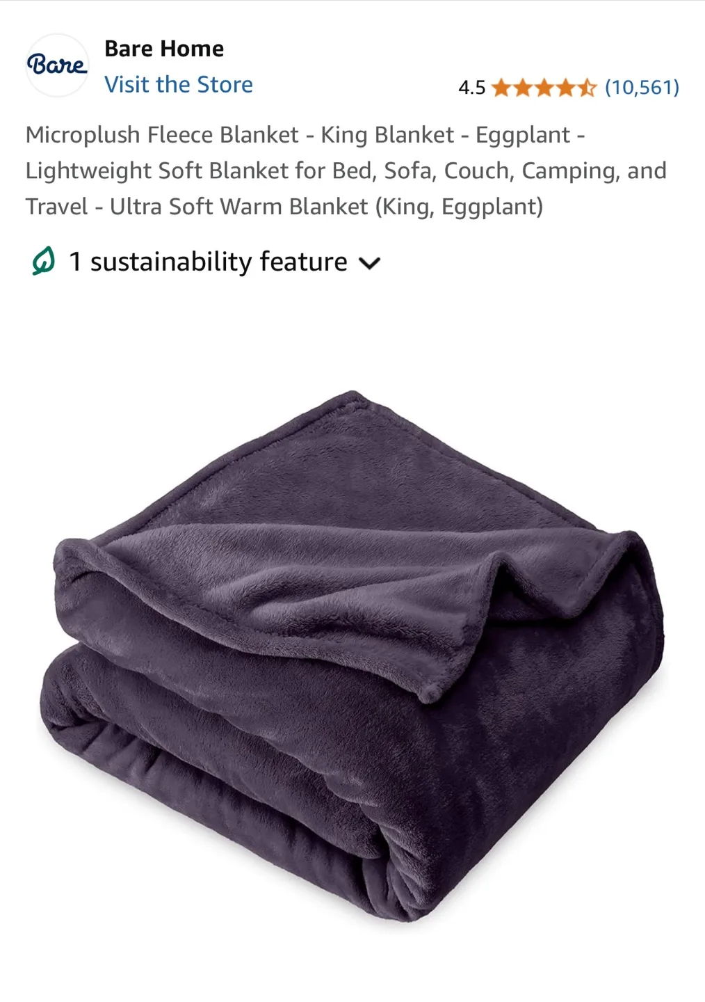 Bare Home Microplush Fleece King Blanket thumbnail