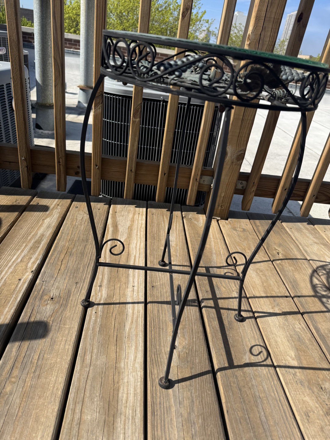 Ornate Metal Side Table with Glass Top - photo 3
