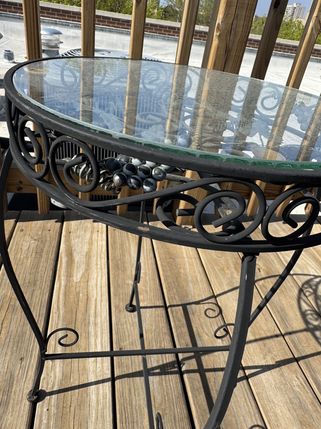 Ornate Metal Side Table with Glass Top - photo 4