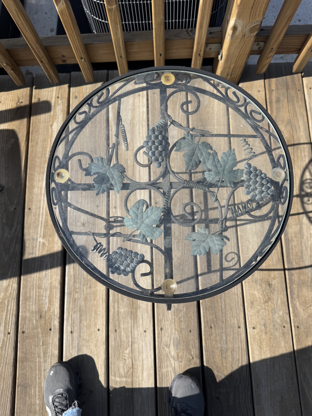 Ornate Metal Side Table with Glass Top - photo 2