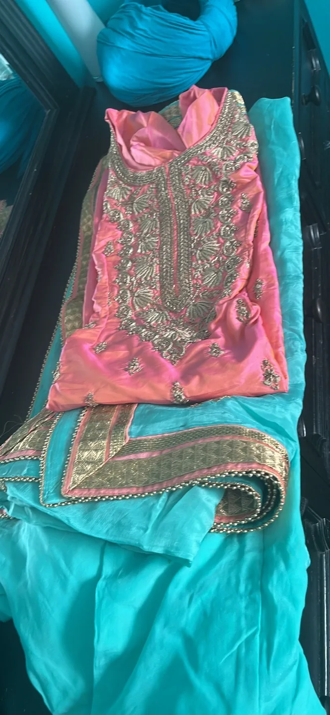 Beautiful Pink and Turquoise Salwar Kameez