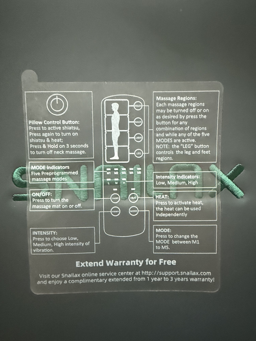 Snailax Full Body Massage Mat with heat - photo 5