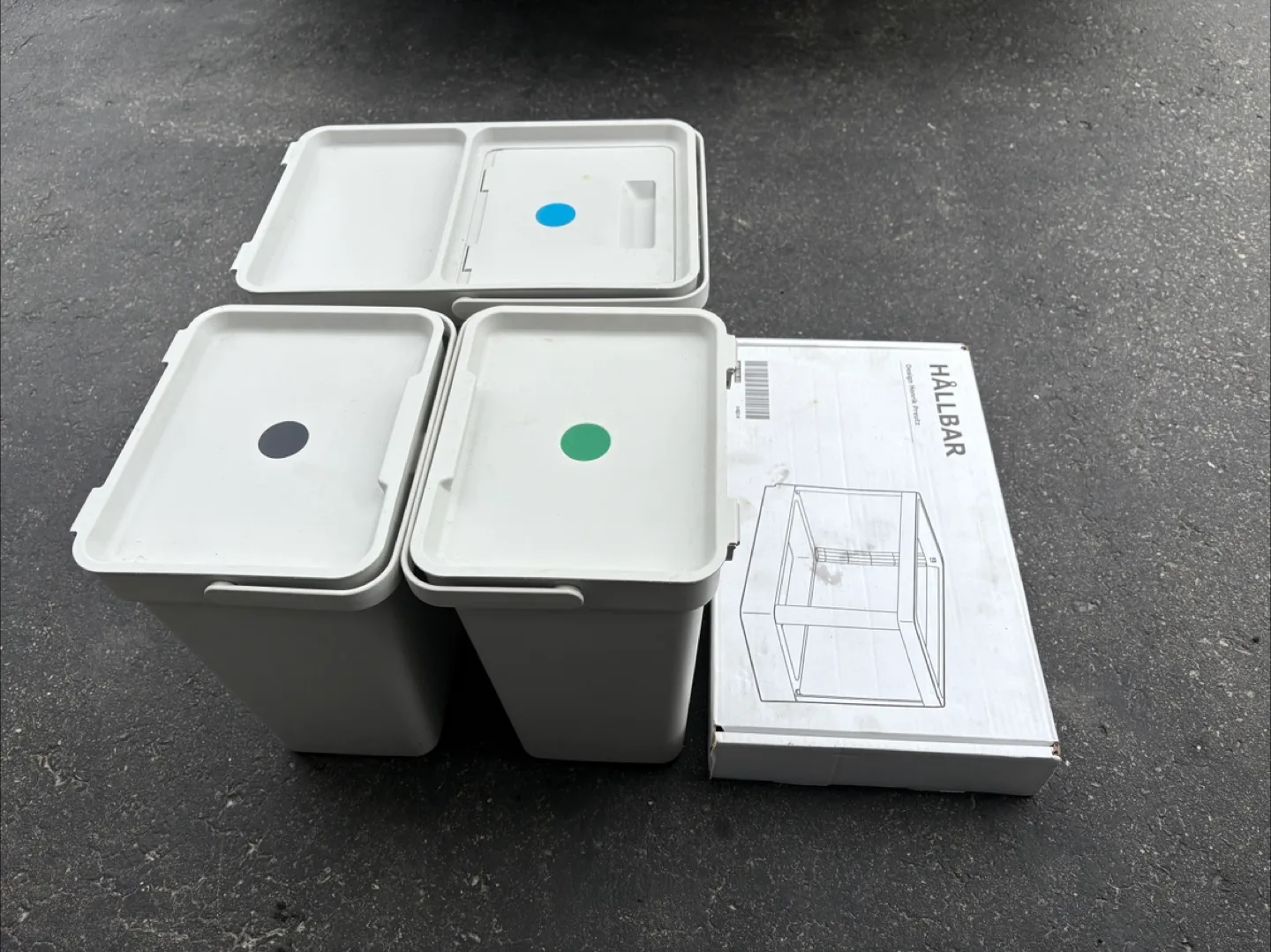IKEA HALLBAR 3-compartment waste sorting bin thumbnail