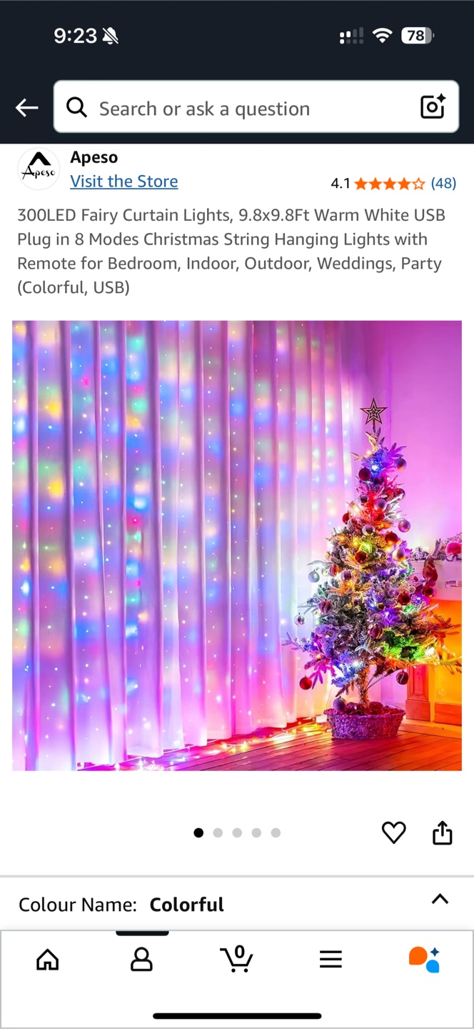 2 packs - 300 LED Fairy Curtain Lights with Remote