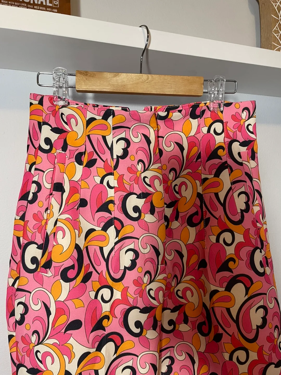 Zara Pink Floral Trousers - Size XS thumbnail