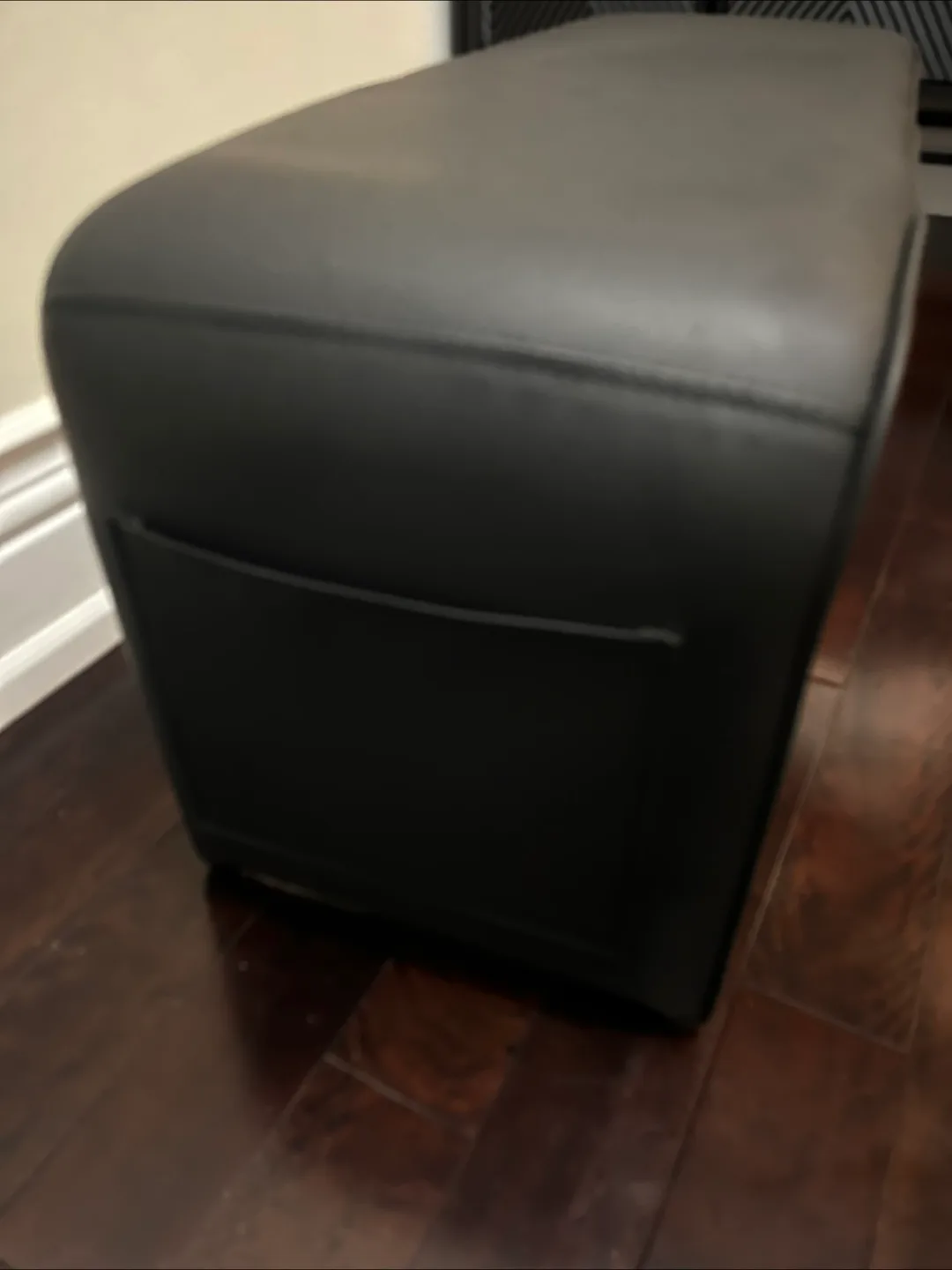 Black Leather Shoe Bench with Storage image indicator(2)