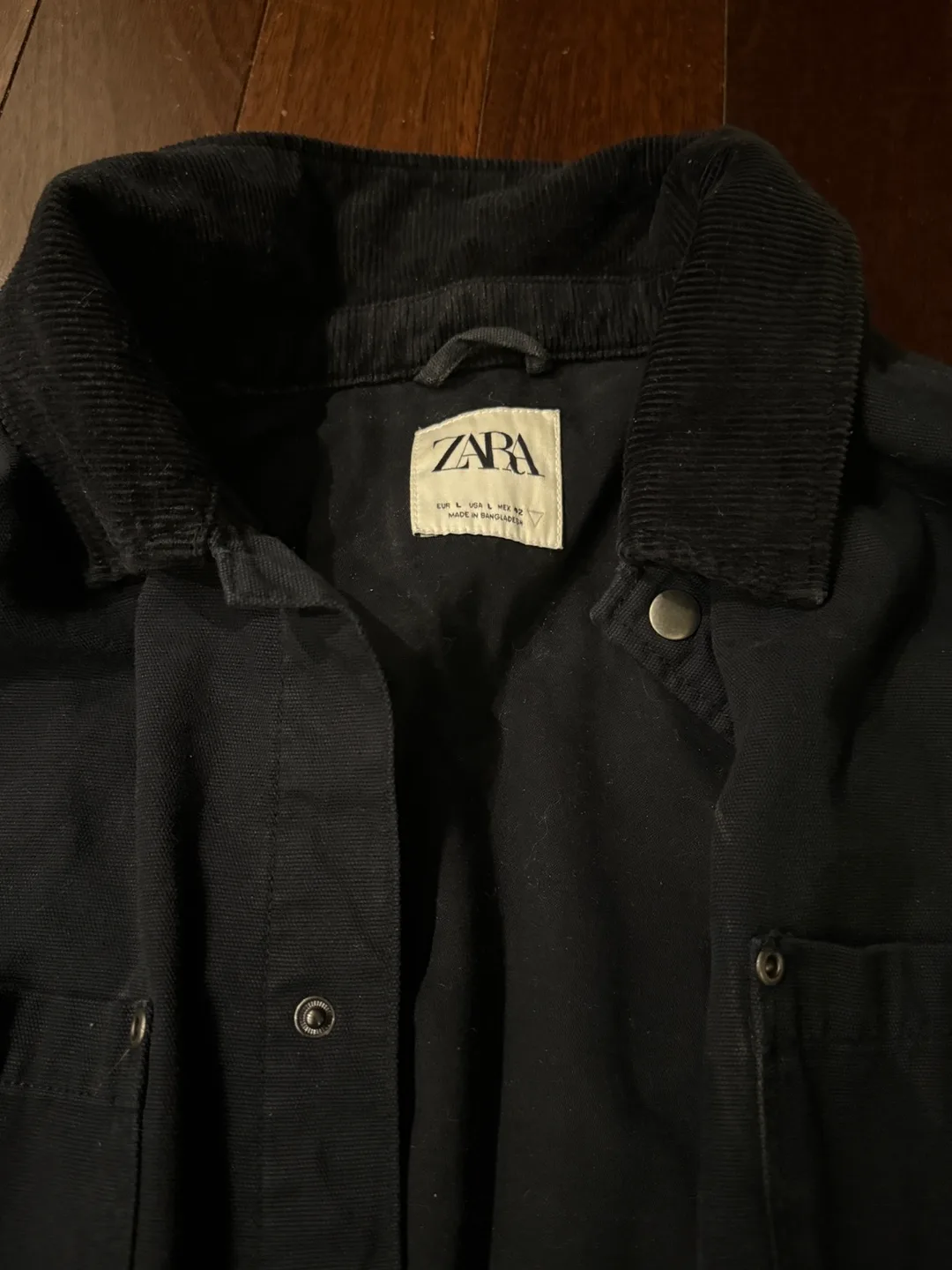 Zara black corduroy collared jacket image indicator(2)