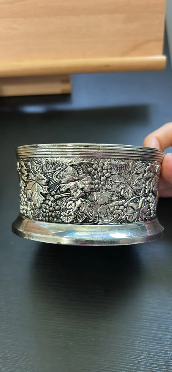 Vintage Silver-Plated Wine Coaster or Candle Holder thumbnail