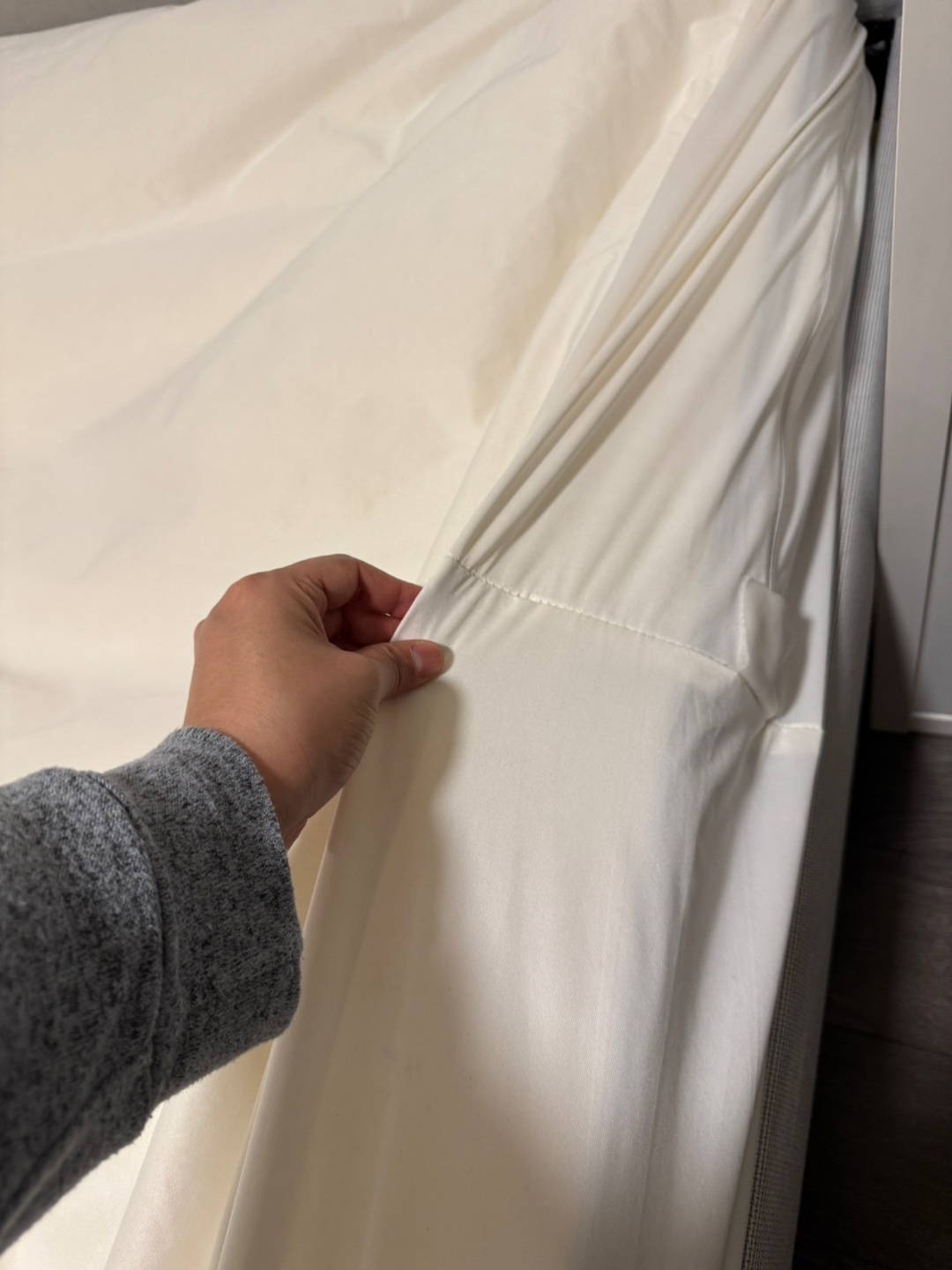 IKEA Queen Bed Frame, mattress, protector, comforter, pillows - photo 3