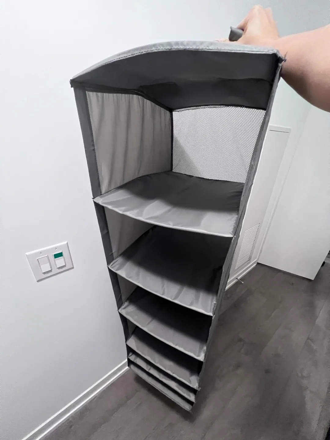 Grey Fabric Hanging Closet Organizer thumbnail