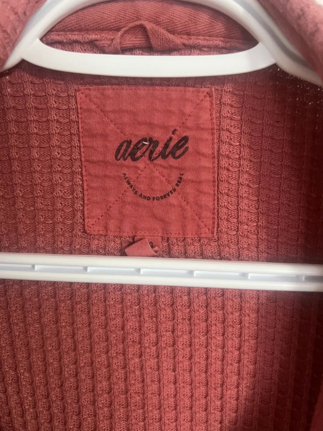 Aerie Waffle Knit Oversized Button-Up Shirt image indicator(3)