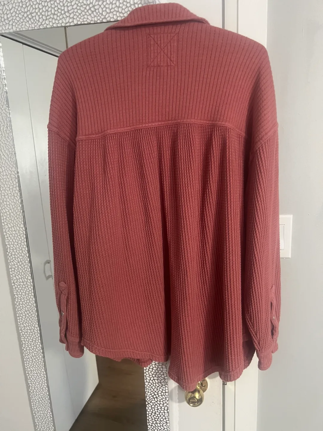 Aerie Waffle Knit Oversized Button-Up Shirt image indicator(2)