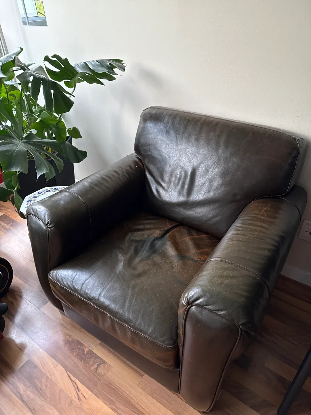 Dark Brown Leather Armchair thumbnail