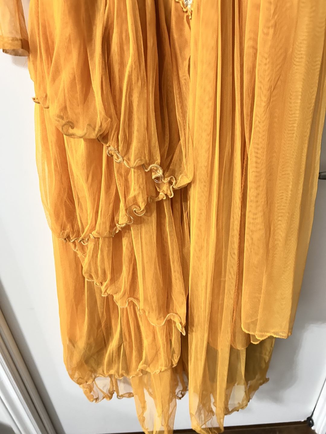 Mustard Yellow Embroidered Girls' Gown - photo 5