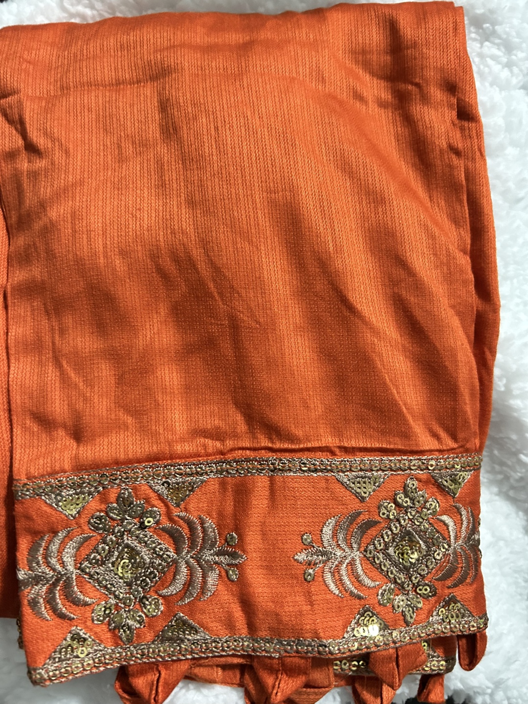 Orange embroidered kurta - photo 3