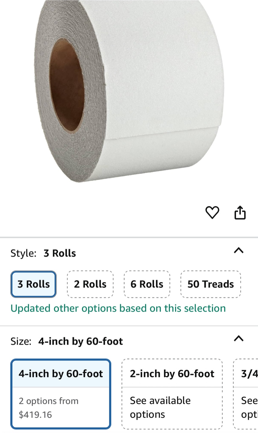 3 Rolls Safety Track 4-inch x 60-foot Anti-Slip Tape 🥕