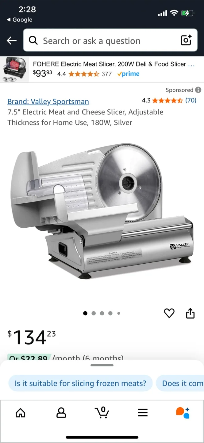 Valley Sportsman 7.5" Electric Meat & Cheese Slicer thumbnail