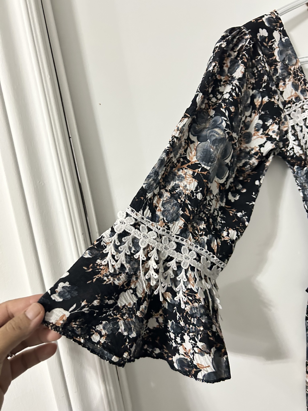 Floral Midi Dress with Bell Sleeves - photo 2