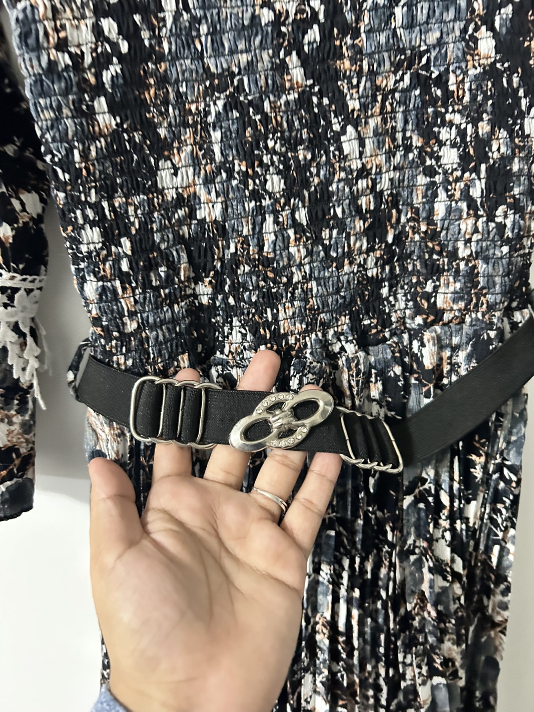 Floral Midi Dress with Bell Sleeves - photo 4